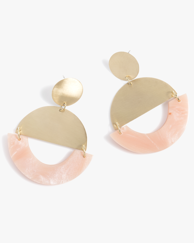 Diana Statement Earrings | Gold / Pink