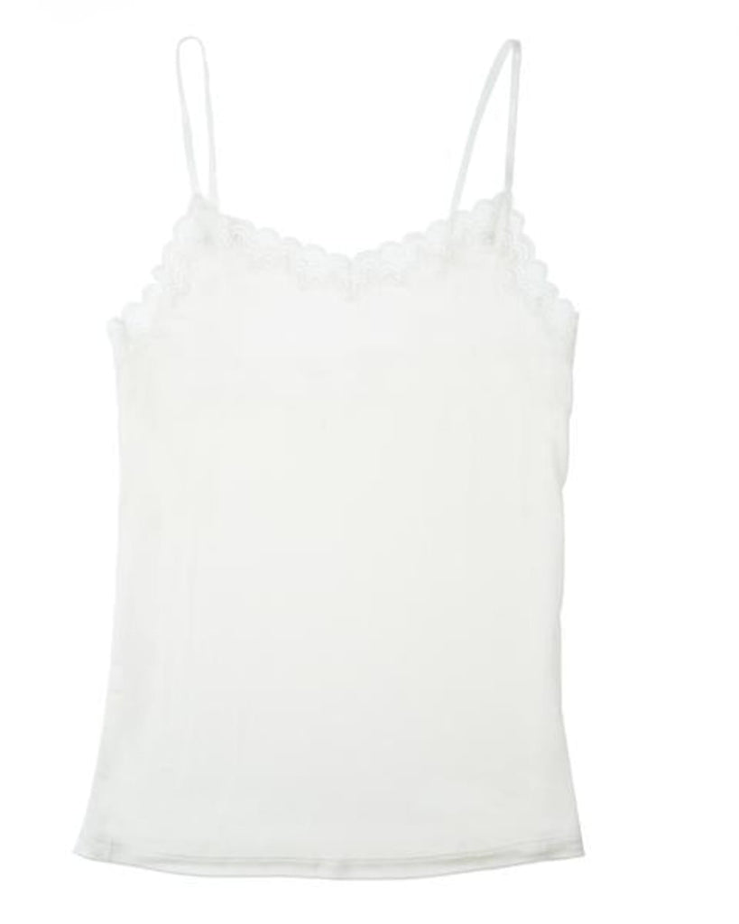 Soft Silk Plus Size Camisole | Winter White Lace