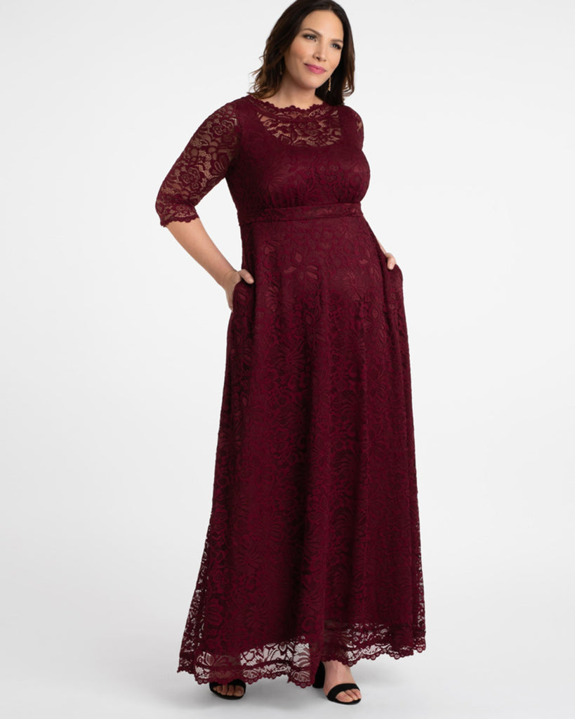Plus Size Leona Lace Gown | PINOT NOIR