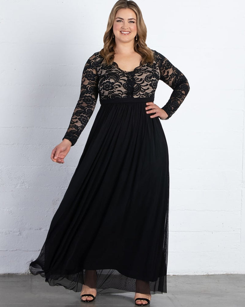 Plus Size Jasmine Lace Evening Gown | ONYX