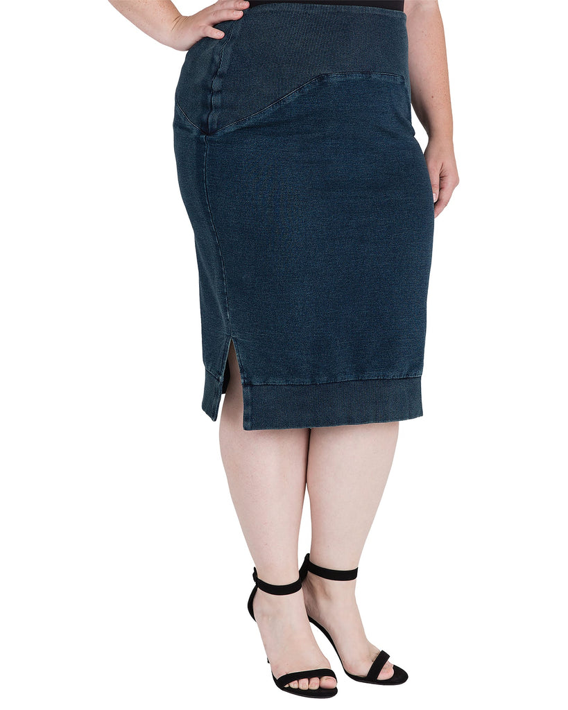 Plus Size Elsa Knit Pencil Skirt | 2243 Eclipse