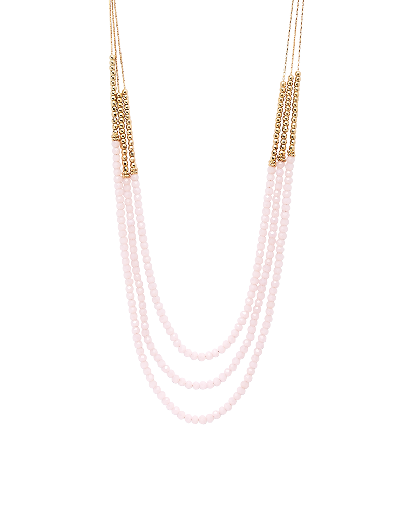 Greyson Tiered Necklace | Gold / Pink