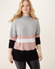 Claudine Striped Mock-Neck Sweater - thumbnail