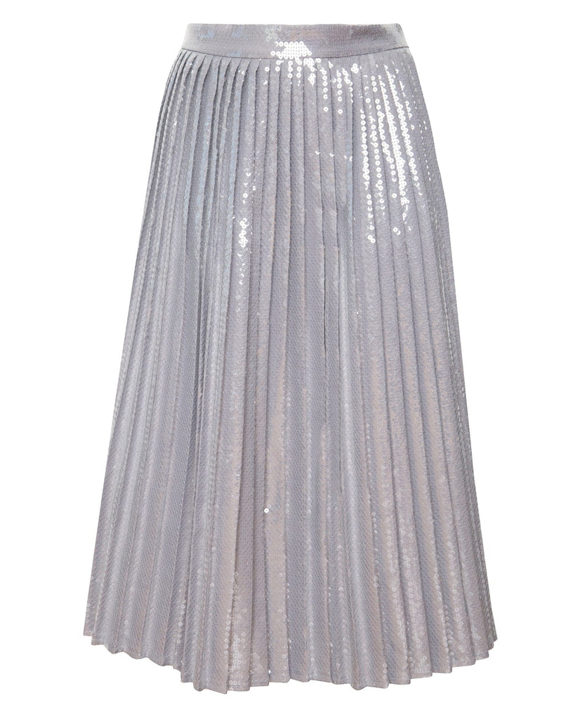 Pailette Pleated Skirt | Grey