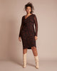 Sade Ruched Midi Dress Black/Brown - thumbnail