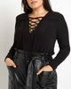 Kate Lace Up Strong Shoulder Top - thumbnail