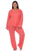 Long Sleeve Heart Print Pajama Set - thumbnail