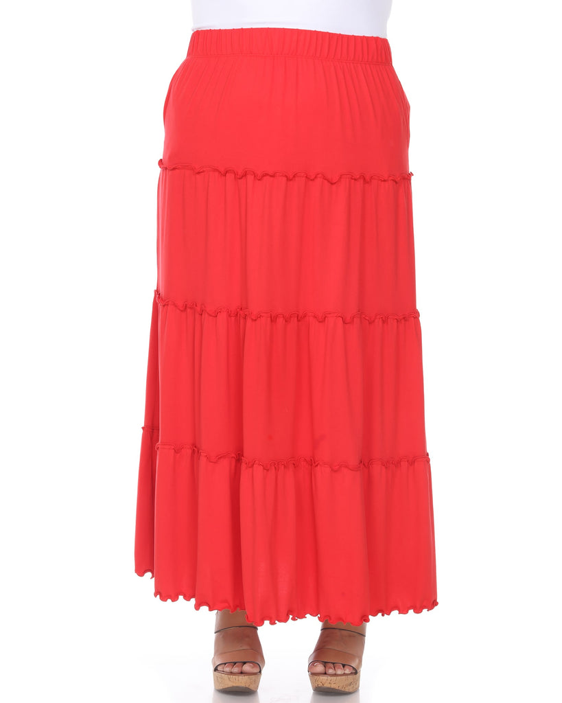 Tiered Maxi Skirt | Red