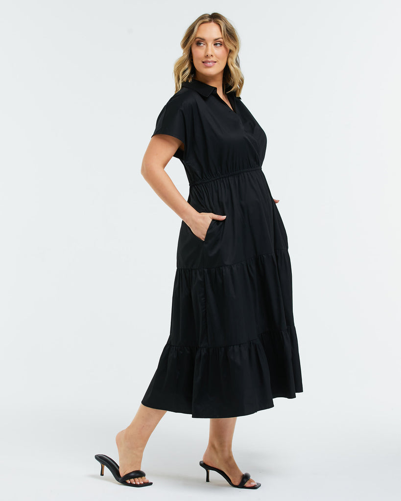 Louise Tier Dress | Black