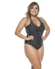 Padded Swimsuit With Crisscross Detailing In The Neckline in Black & White - thumbnail