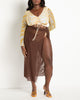 Twist Front Sarong Wrap Coverup Skirt - thumbnail