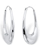 .925 Sterling Silver Polished Oval Puffed Hoop Earrings 1 3/4" - thumbnail
