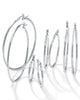 Polished .925 Sterling Silver Hoop Earrings 4-Pair Set (21mm, 31mm, 41mm, 48mm) - thumbnail