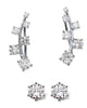 2.22 Cttw. Cubic Zirconia .925 Silver Ear Climber and Stud 2-Pair Earring Set - thumbnail