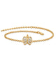18k Gold-Plated Two-Tone Filigree Butterfly Ankle Bracelet Adjustable 9" to 11" - thumbnail