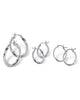 3 Pair Hoop Earrings Set in .925 Sterling Silver - thumbnail