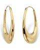 Polished Oval Puffed Hoop Earrings 18K Gold Plated .925 Sterling Silver - thumbnail