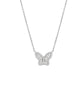Small Pave X Baguette Butterfly Necklace Silver One Size - thumbnail