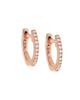 Diamond Huggie Earring  14K Rose Gold 10 MM Pair - thumbnail