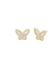 Pavé X Baguette Butterfly Stud Earring Gold One Size - thumbnail