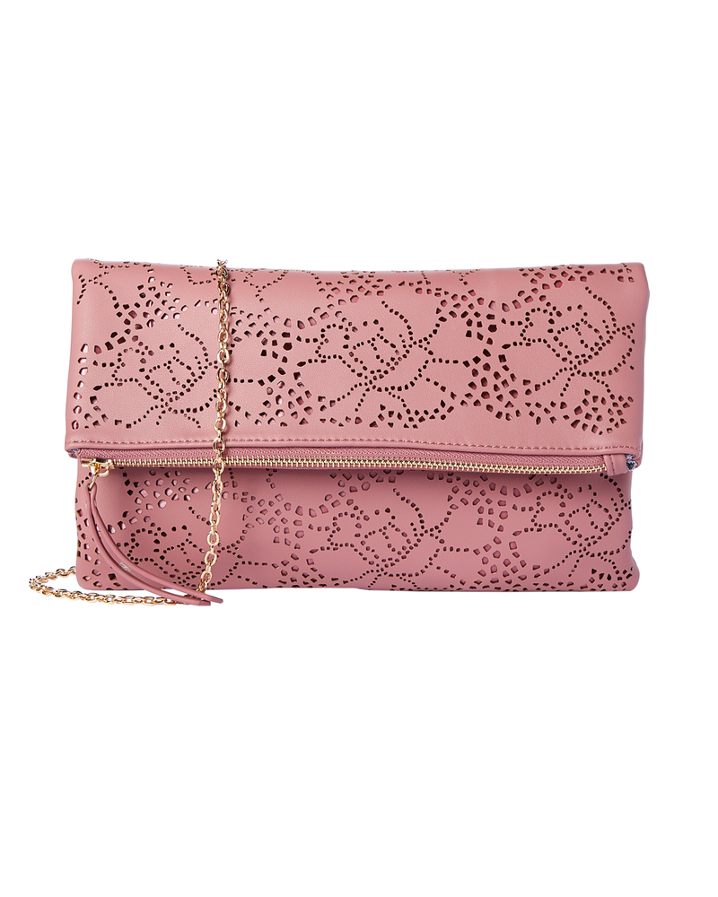 Karian Perforated Clutch | Pink