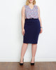 The Ultimate Stretch Suit Pencil Skirt- Maritime Blue - thumbnail