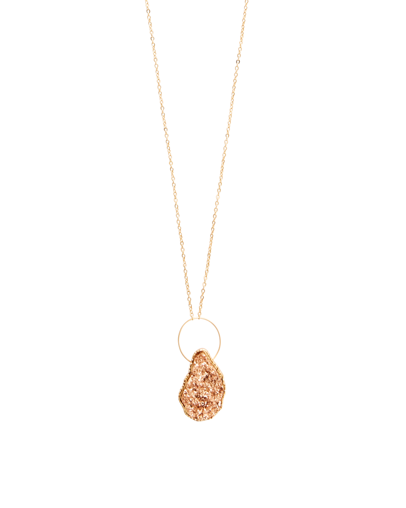 Lena Teardrop Druzy Necklace | Gold