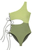 Two Tone Lace-Up Swimsuit - thumbnail
