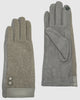 Gloves-Suede Leatherette Insulated Two Buttons Gloves Grey - thumbnail