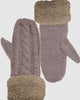 Gloves- Double Layer Fleece Lined Knitted  Winter Gloves Purple - thumbnail