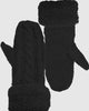 Gloves- Double Layer Fleece Lined Knitted  Winter Gloves Black - thumbnail