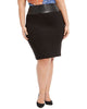 Calvin Klein Women's Plus Faux Leather Trim Pencil Skirt Black Size 24W - thumbnail