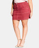 City Chic Women's Plus Breezy Denim Casual Mini Skirt Pink Size Petite Small - thumbnail
