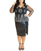 Maree Pour Toi Women's Plus Size Lace Peplum Top Black Size 18 - thumbnail