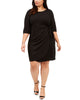 Robbie Bee Women's Plus Glitter Knit Sarong Dress Black Size 1X - thumbnail