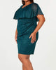 Connected Women's Plus Size Metallic Popover Dress Green Size 22 - thumbnail