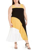 Calvin Klein Plus Size Colorblocked Maxi Dress Yellow Size 3X - thumbnail