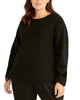 Rachel Roy Women's Trendy Plus Size Liya Drawstring-Sleeve Sweatshirt Black Size 0X - thumbnail