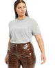 Danielle Bernstein Women's Plus T-Shirt Bodysuit Gray Size 2X - thumbnail
