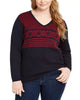 Tommy Hilfiger Women's Plus Size Cotton Ivy Fair Isle Sweater Blue Size 0X - thumbnail