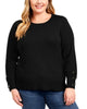 Michael Kors Women's Plus Size Tie Sleeve Sweater Black Size 3X - thumbnail