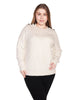 Plus Size Embellished Cable Sweater - thumbnail