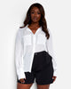 Sign Here Sheer Button Up Blouse - White - thumbnail