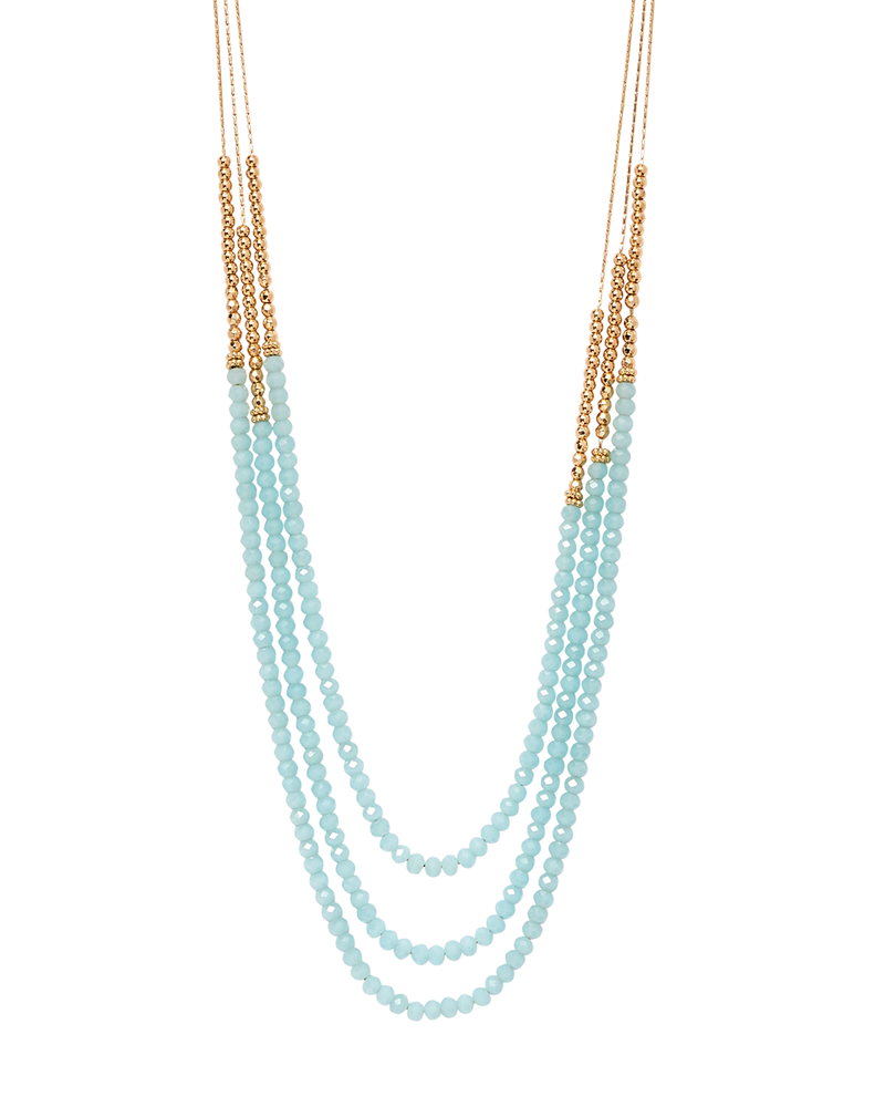 Greyson Tiered Necklace | Gold / Light Blue