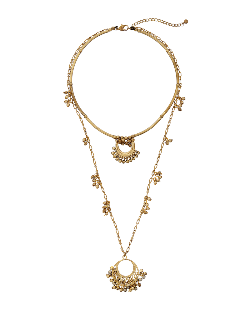 Carlota Layered Necklace | Gold / Black