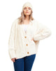 Lucia Oversized Button-Front Cable-Knit Cardigan - thumbnail