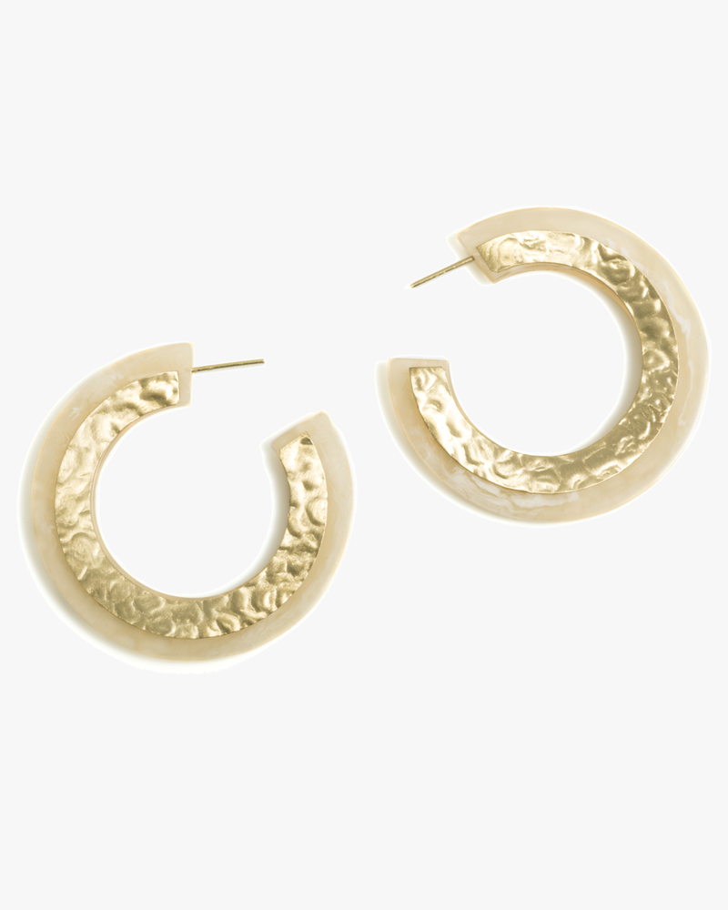 Penelope Hoop Earrings | Gold / Ivory