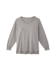 Annie Long Sleeve Crew Neck Sweater with Woven Shirred Back - thumbnail