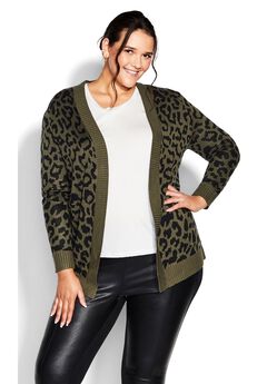 Longline Print Cardigan