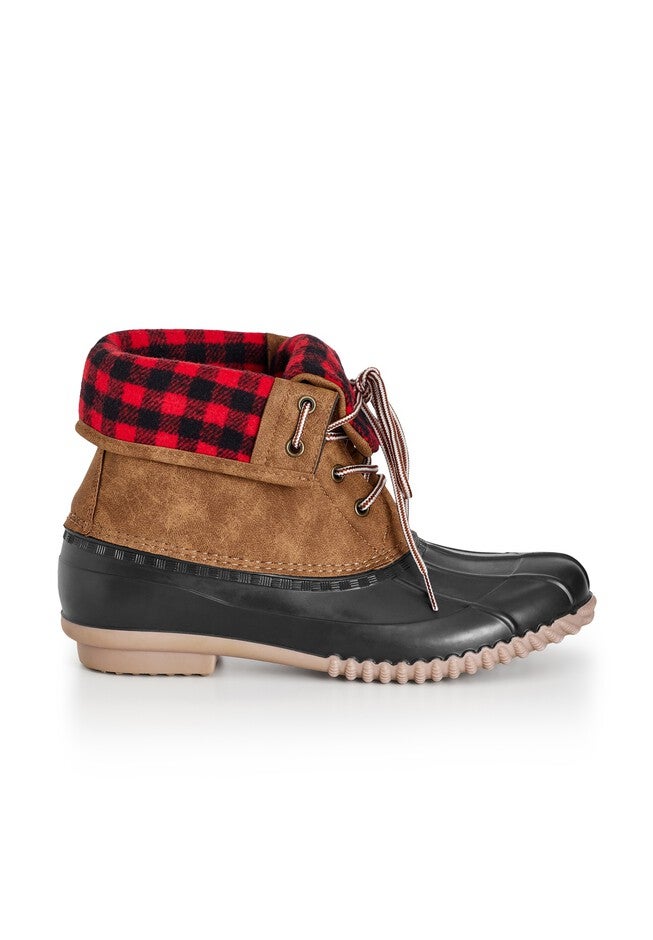 Fold Over Collar Boot, BROWN, on-hover image number 1